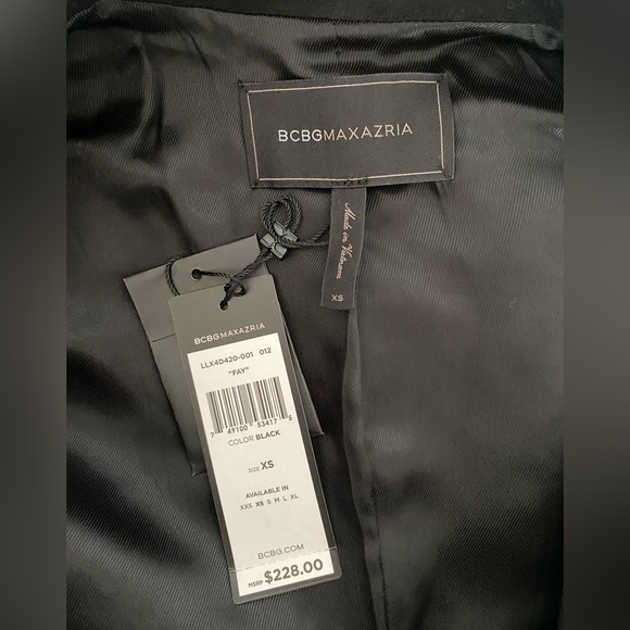 BCBGMaxAzria black blazer, size XS - Picture 2 of 3